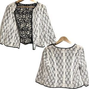 Anthracite Black and White Lace Blazer